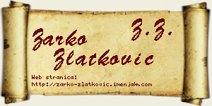 Žarko Zlatković vizit kartica
